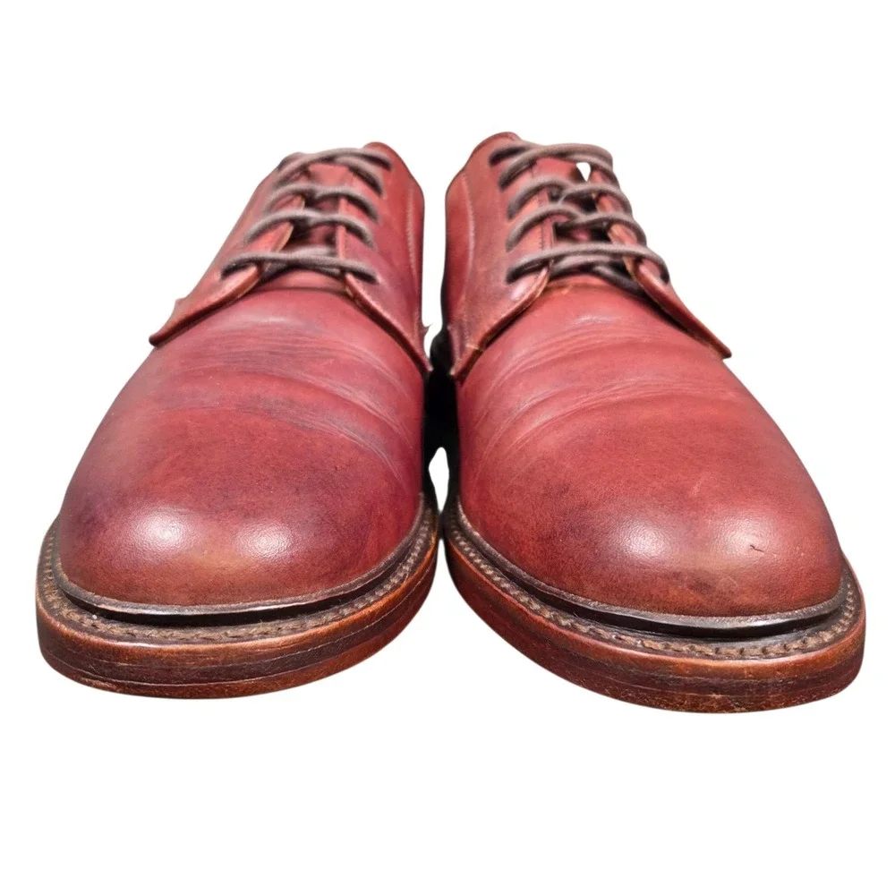 Vtg Frye Men's 9.5‎ D Brown Leather Lace Up Oxford Shoes Antiquated Brown Dress